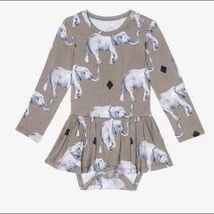 Rocco Elephant Long Sleeve Twirl Skirt Bodysuit